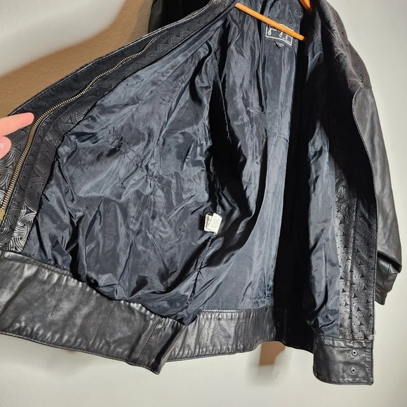 Gino Di Giorgio Leather Black Jacket. large. Vintage - Picture 13 of 16
